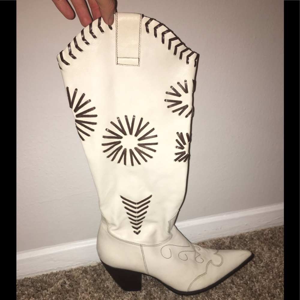BCBGirls White Leather Boots